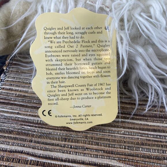 New Retired Folkmanis Hand Puppet Long Wool Sheep 19" long - Picture 13 of 13